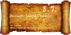 Bezegh Teofánia névjegykártya